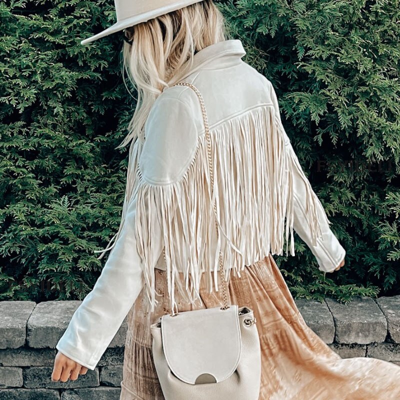 Noa jasje met franjes in suède-look voor dames Western jasje met moderne snit & boho stijl