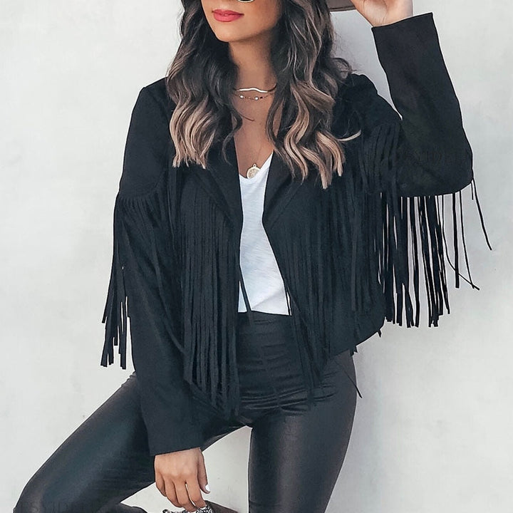 Noa jasje met franjes in suède-look voor dames Western jasje met moderne snit & boho stijl