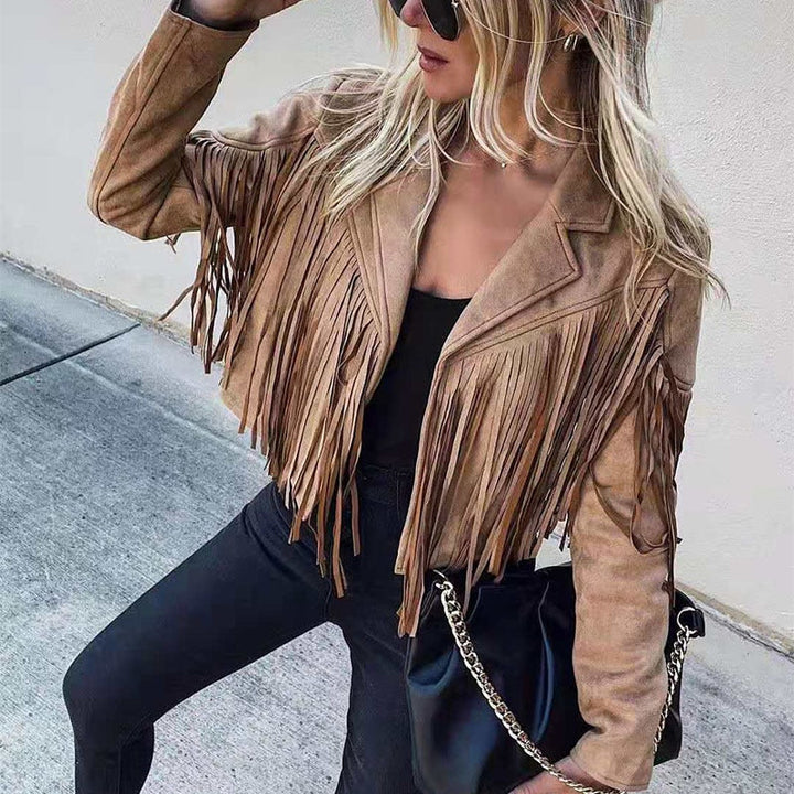 Noa jasje met franjes in suède-look voor dames Western jasje met moderne snit & boho stijl