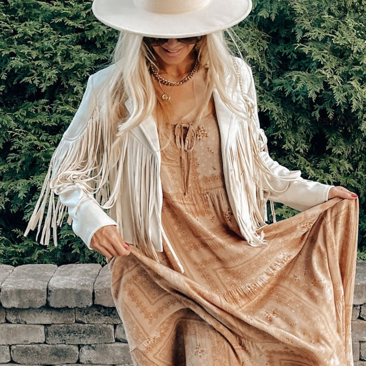 Noa jasje met franjes in suède-look voor dames Western jasje met moderne snit & boho stijl