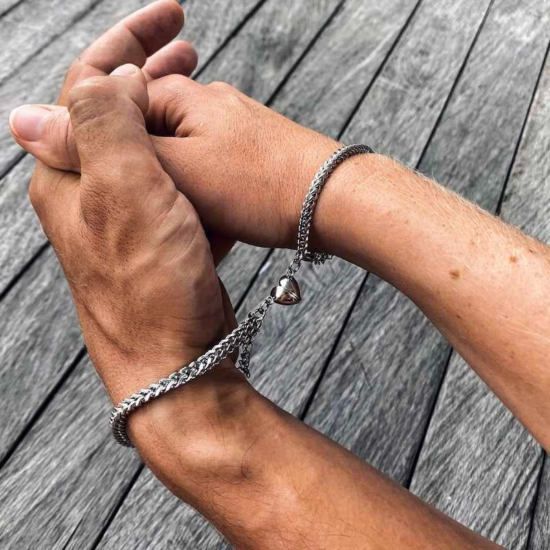 Liora roestvrij stalen partner armband set | Symbool van liefde & verbinding voor koppels