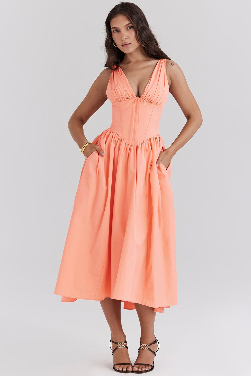 Flare Jurk | Romantisch Corset-Effect & Midi-Lengte voor Elegante Zomerlooks