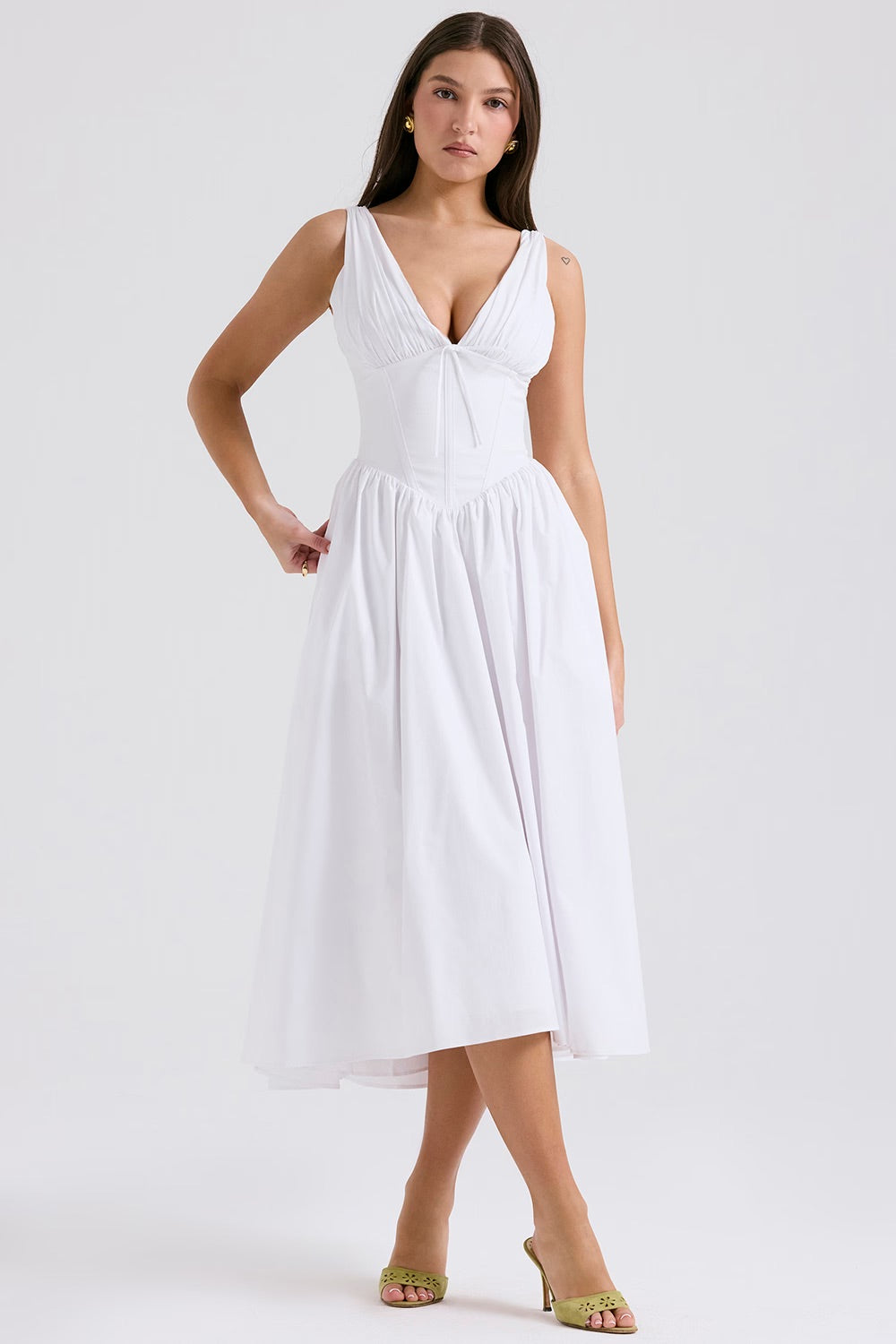 Flare Jurk | Romantisch Corset-Effect & Midi-Lengte voor Elegante Zomerlooks