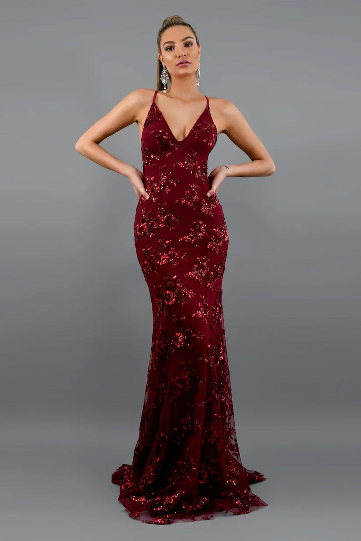 Avondjurk met Glitterapplicaties in Aansluitend Model voor Elegantie en Glamour