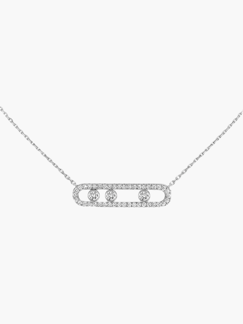Ester Aurora halsketting met bewegende diamanten - elegant, verfijnd & tijdloos