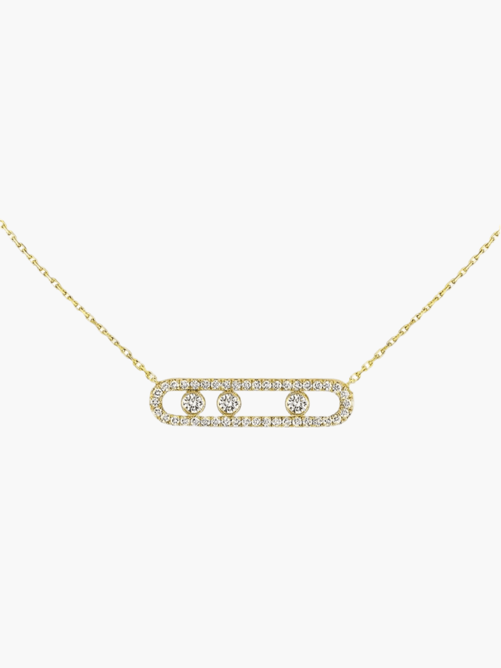 Ester Aurora halsketting met bewegende diamanten - elegant, verfijnd & tijdloos
