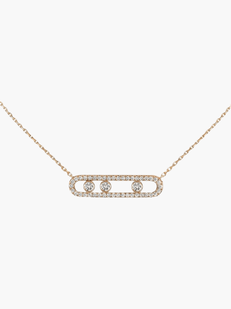 Ester Aurora halsketting met bewegende diamanten - elegant, verfijnd & tijdloos