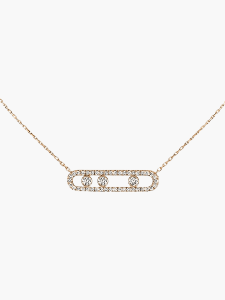 Ester Aurora halsketting met bewegende diamanten - elegant, verfijnd & tijdloos