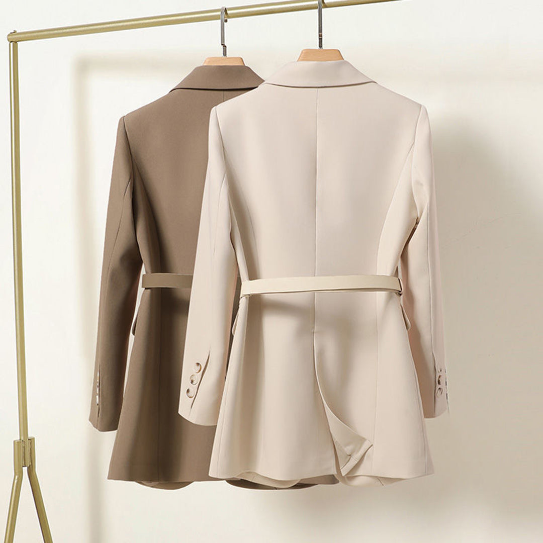 Lisa - Prachtige Lange Damesblazer met Ceintuur