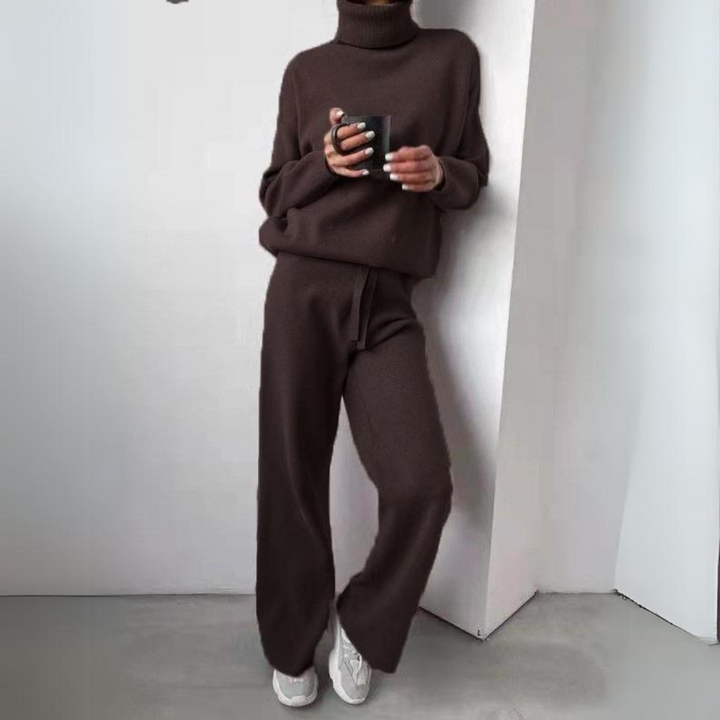 Sarah 2-delig Set – Coltrui & Wijde Broek van 100% Katoen | Stijlvol & Comfortabel voor Koele Dagen