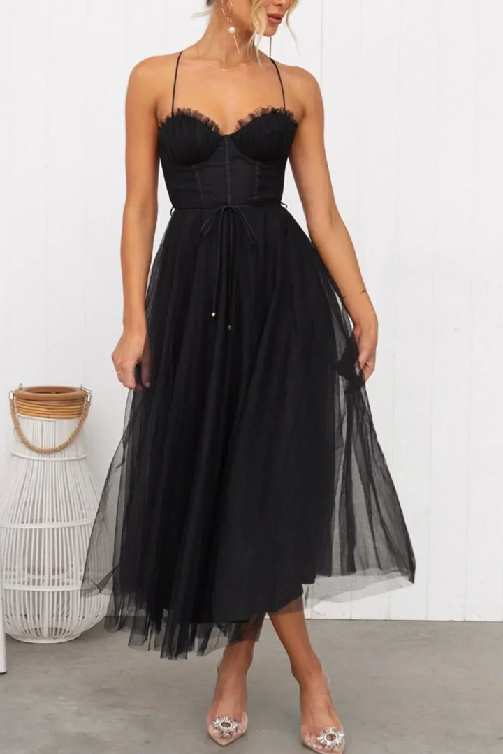 Alessia Mesh Corset Dress | Kanten Hemdje voor een elegante look