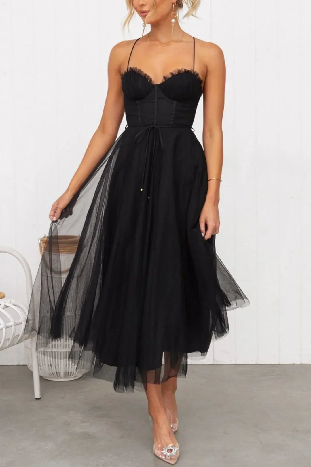 Alessia Mesh Corset Dress | Kanten Hemdje voor een elegante look