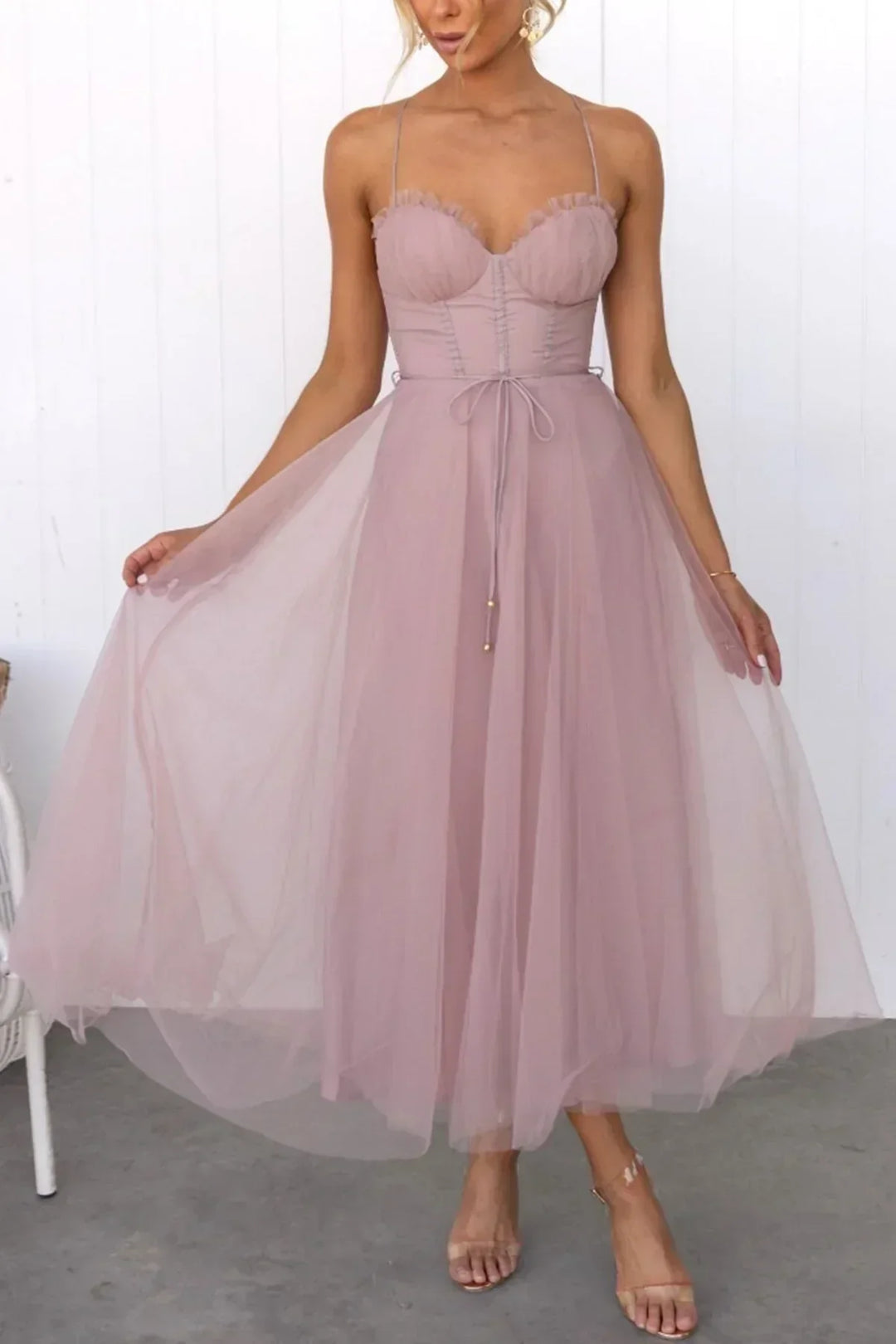 Alessia Mesh Corset Dress | Kanten Hemdje voor een elegante look