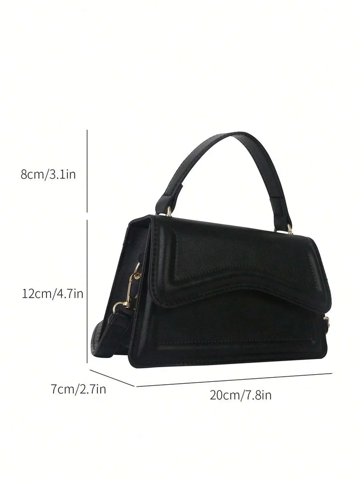 Melissa damesschoudertas van imitatieleer Compacte crossbodytas met golvende klep