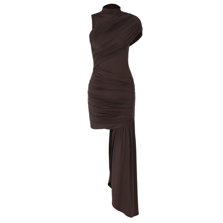 Elara Draped Dress | Luxueuze jurk met drapering en sjerp voor een elegante uitstraling