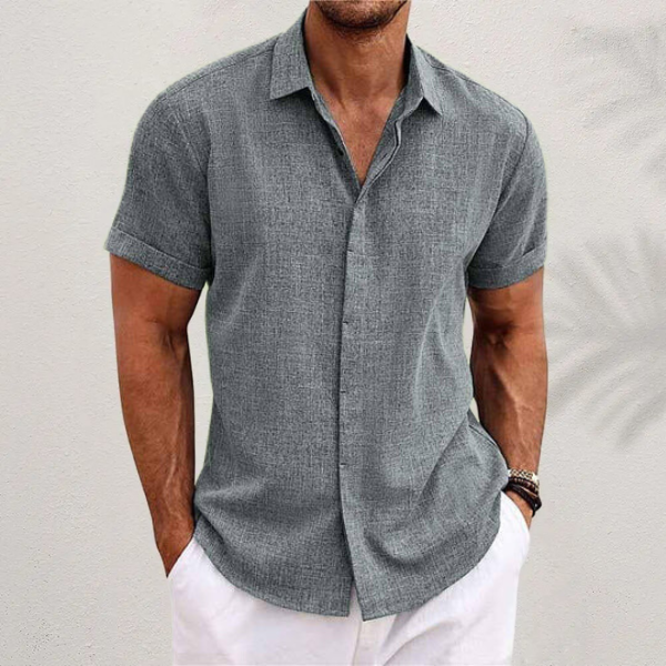 Elion Linnen Heren Overhemd | Ademend Zomershirt met Tijdloze Stijl & Comfort
