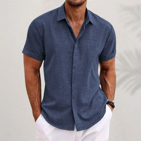 Elion Linnen Heren Overhemd | Ademend Zomershirt met Tijdloze Stijl & Comfort