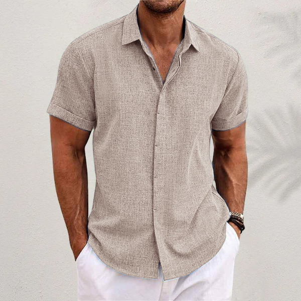 Elion Linnen Heren Overhemd | Ademend Zomershirt met Tijdloze Stijl & Comfort