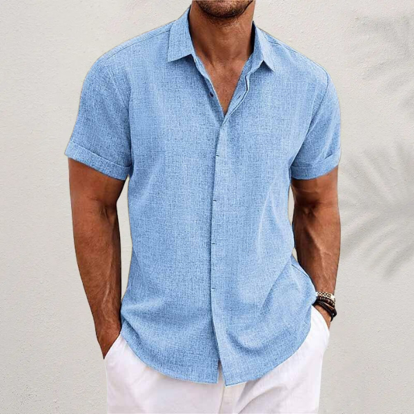 Elion Linnen Heren Overhemd | Ademend Zomershirt met Tijdloze Stijl & Comfort