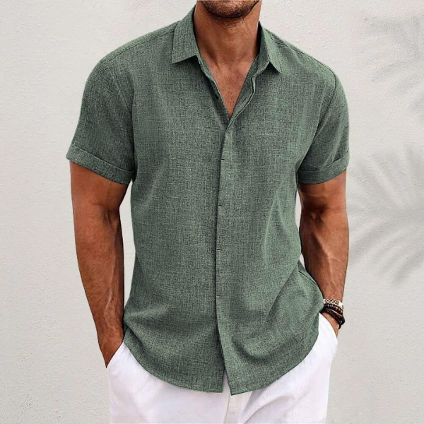 Elion Linnen Heren Overhemd | Ademend Zomershirt met Tijdloze Stijl & Comfort