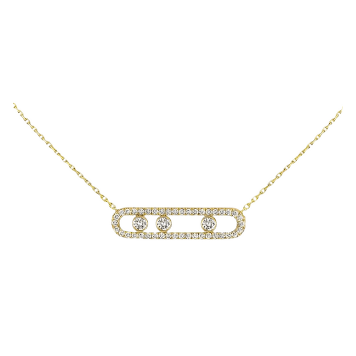 Ester Aurora halsketting met bewegende diamanten - elegant, verfijnd & tijdloos