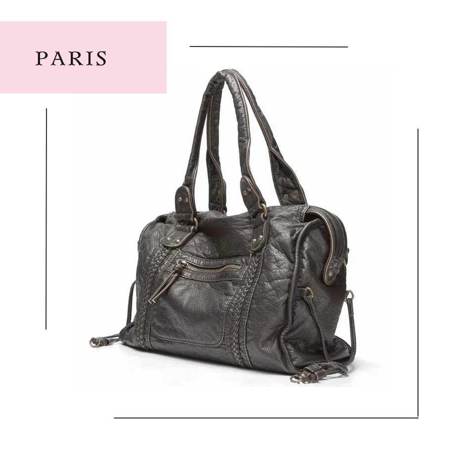 Paris Handtas Ville | Vintage Tas van Synthetisch Leer, Ruime Opbergruimte & Verstelbaar Comfort