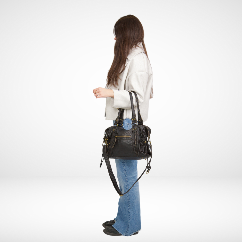 Paris Handtas Ville | Vintage Tas van Synthetisch Leer, Ruime Opbergruimte & Verstelbaar Comfort