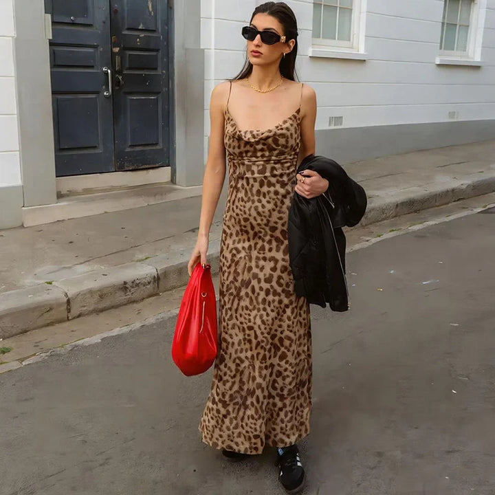 Emma | Sensuele Luipaard Maxi Dress voor een gedurfde en verfijnde stijl