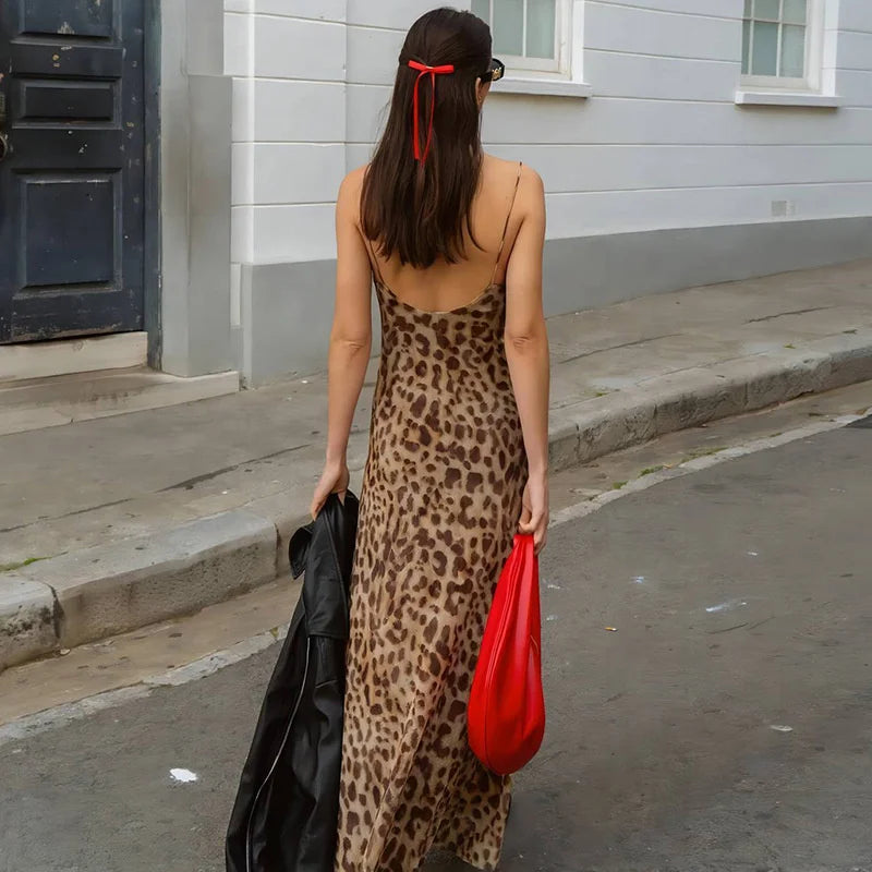 Emma | Sensuele Luipaard Maxi Dress voor een gedurfde en verfijnde stijl