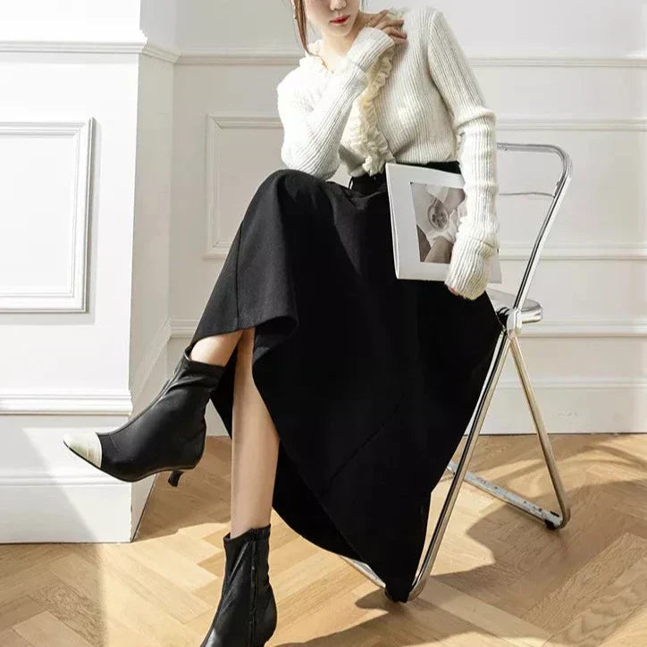 Leve Elegante Wollen Rok | Tijdloos Comfort en Elegantie