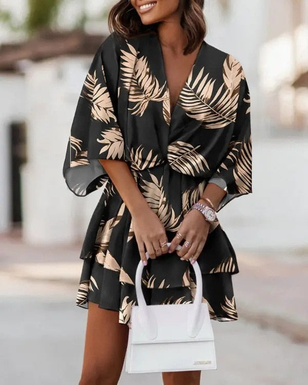 Noelia dames mini jurk met V-hals Luchtig, comfortabel & veelzijdig voor zomerse looks