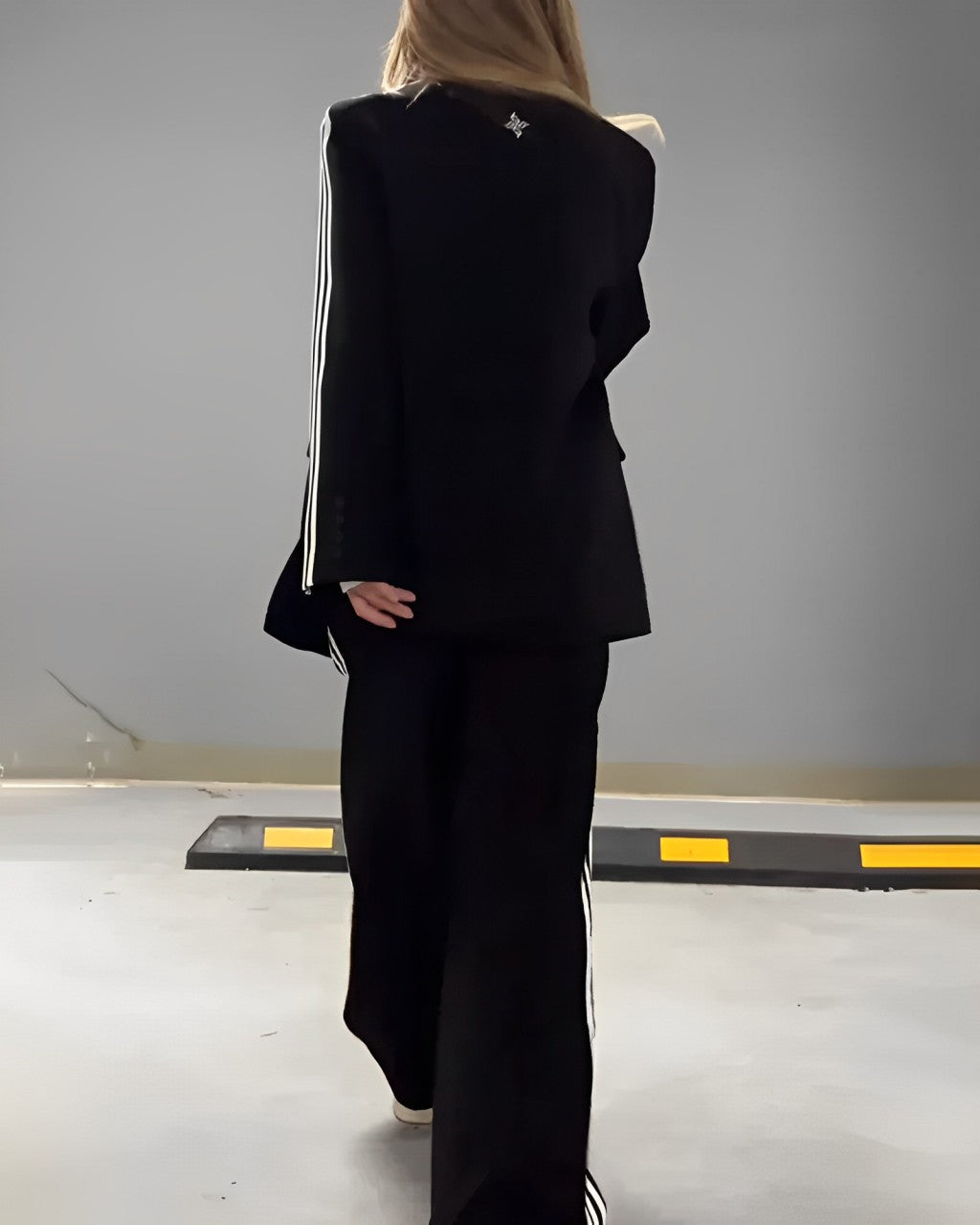 Gestreepte Blazer en Wijde Broek - Tweedelige Set