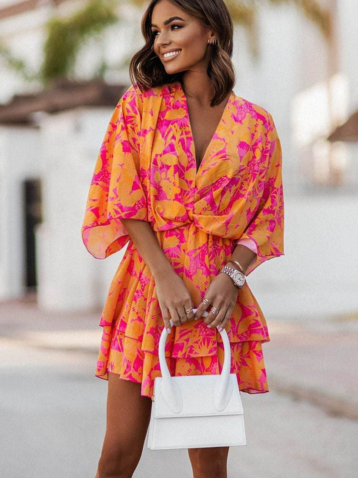 Noelia dames mini jurk met V-hals Luchtig, comfortabel & veelzijdig voor zomerse looks