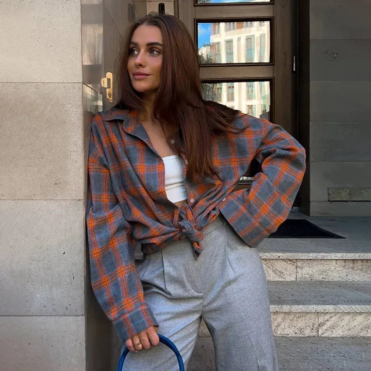 Geruit Oversized Overhemd van Katoen voor Casual en Comfortabel Draagcomfort