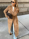 Dames Suède Look Lange Trenchcoat