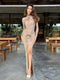 Viviana 3D Floral Maxijurk – Elegant Bodycon-Jurk met Bloemendetails