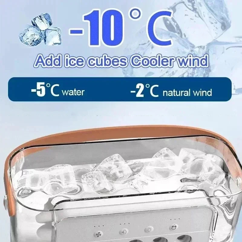 Brizen 3-in-1 Mini Aircooler | Ventilator, Luchtbevochtiger & LED Nachtlamp voor Thuis & Kantoor