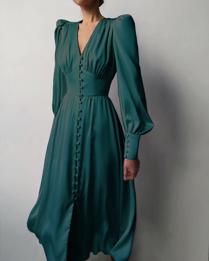 Arya Satijnen Midi Dress | Sprankelende Elegantie & Chique Stijl