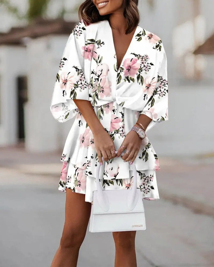 Noelia dames mini jurk met V-hals Luchtig, comfortabel & veelzijdig voor zomerse looks