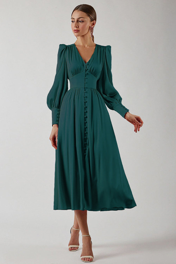 Arya Satijnen Midi Dress | Sprankelende Elegantie & Chique Stijl
