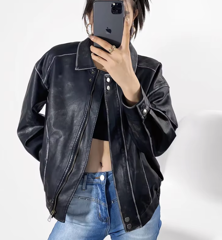 LORENA – Koreaanse vintage leren jas