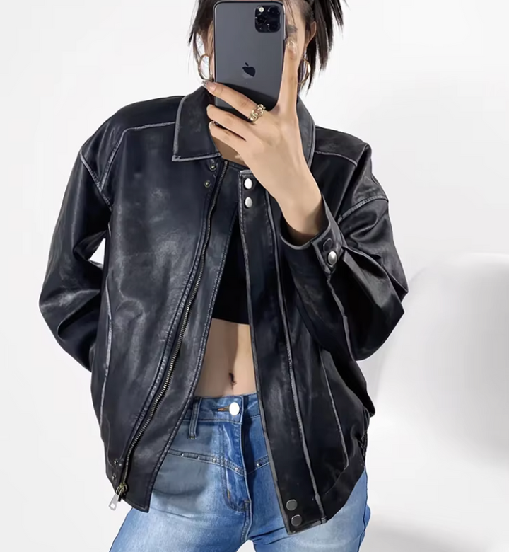 LORENA – Koreaanse vintage leren jas