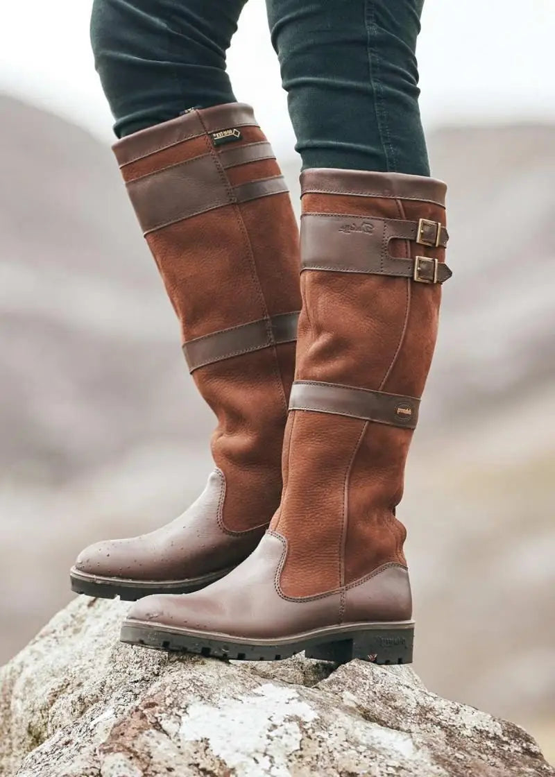 Brigitte Retro Hoge Hak Laarzen | Vintage Leren Elegantie en Verfijning voor Elke Gelegenheid