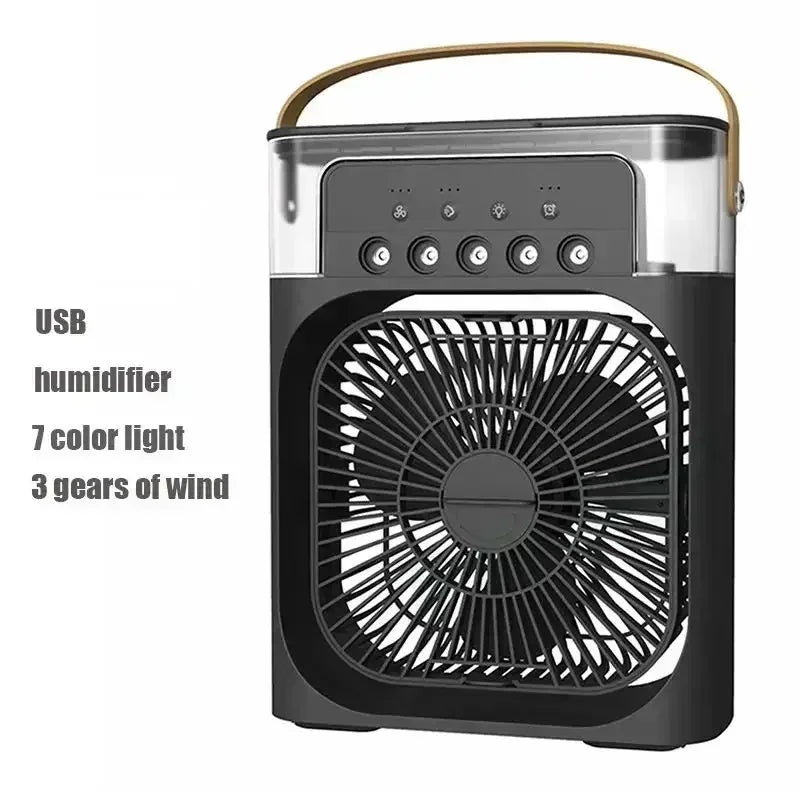 Brizen 3-in-1 Mini Aircooler | Ventilator, Luchtbevochtiger & LED Nachtlamp voor Thuis & Kantoor