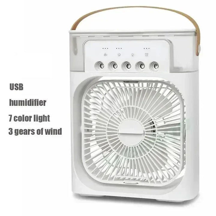 Brizen 3-in-1 Mini Aircooler | Ventilator, Luchtbevochtiger & LED Nachtlamp voor Thuis & Kantoor