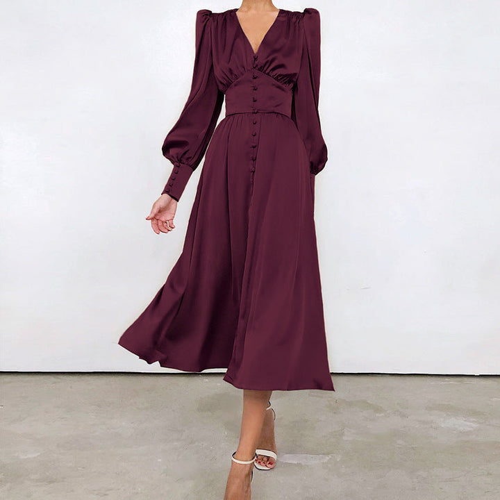 Arya Satijnen Midi Dress | Sprankelende Elegantie & Chique Stijl