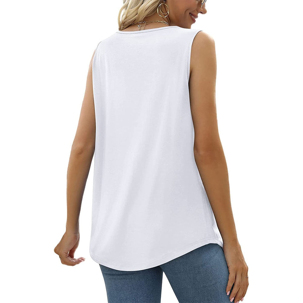 Solina Mouwloze Top Dames | Elegante Vierkante Hals | Katoen | Casual & Chique Look