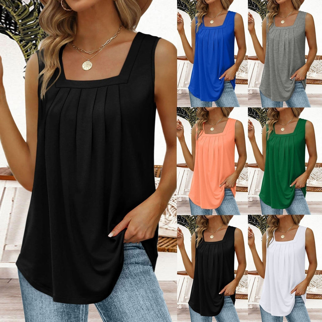 Solina Mouwloze Top Dames | Elegante Vierkante Hals | Katoen | Casual & Chique Look