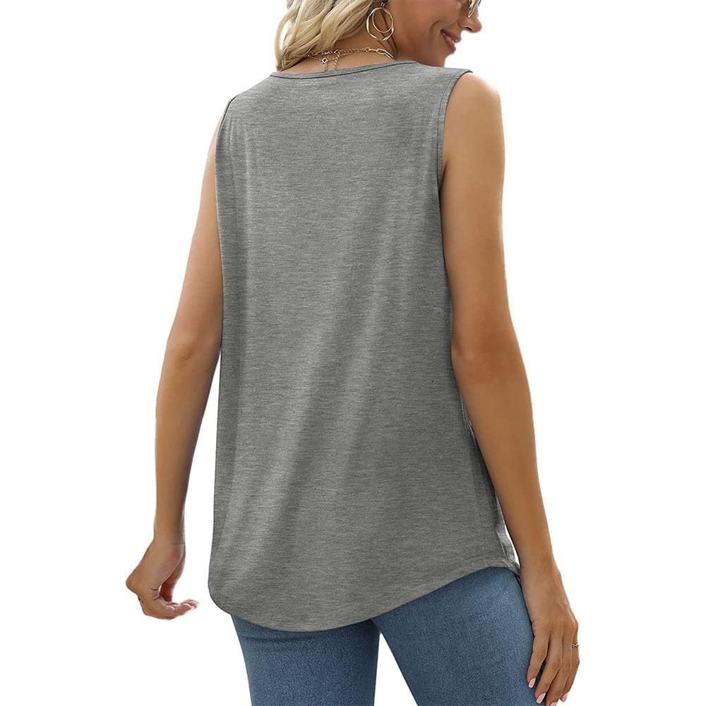Solina Mouwloze Top Dames | Elegante Vierkante Hals | Katoen | Casual & Chique Look