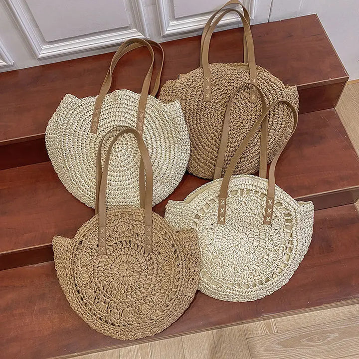 Ronde Strozak met Handgeweven Details en Zomerse Stijl